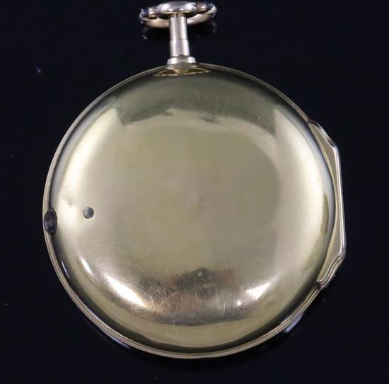 Richard Clarke, Cheapside, a George III gold pair-cased keywind cylinder pocket watch, No. 389,
